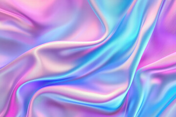 Aufkleber - Smooth pink and blue satin fabric flowing and forming curves