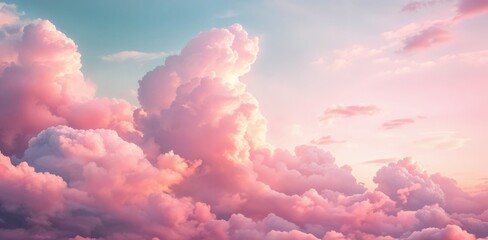 Aufkleber - Pink cloudscape filling a sunset sky background