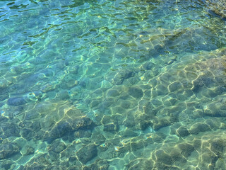 Sea water amazing turquoise blue clear aqua surface.