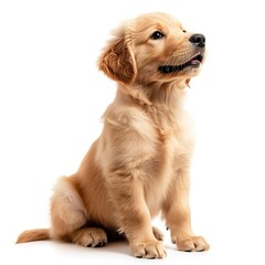 Poster - a puppy Golden Retriever dog isolated on white background. 