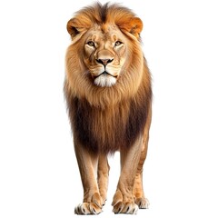 Wall Mural - a lion (portrait, standing), animal bundle isolated on a white background