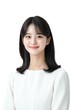 © sujeong - Elegant Young Woman with Short Black Hair in White Blouse