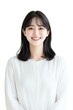 © sujeong - Elegant Young Woman with Short Black Hair in White Blouse