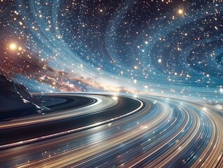 Wall Mural - mesmerizing cosmic kaleidoscope of saturn s radiant rings reflecting starlight