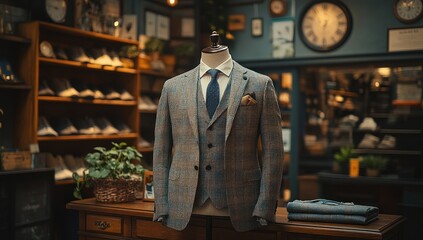 Wall Mural - Tailored Suit on a Mannequin in a Clothing Store