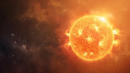 Wall Mural - Radiant Solar Shield Protecting Planets from Cosmic Dangers in Stellar Galaxy