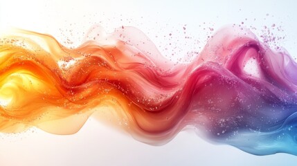 Wall Mural - Abstract Colorful Liquid Wave with Bubbles