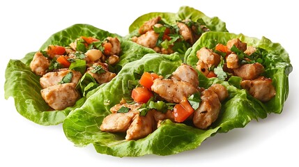 Wall Mural - Delicious Lettuce Wraps with Grilled Chicken