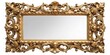 © BrilliantPixels - Ornate Golden Mirror Frame with Intricate Floral Details, Baroque, Rococo, Gilt