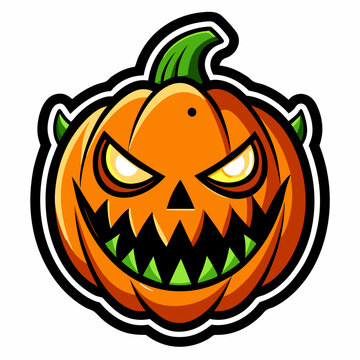 Halloween Themed Vector Design of Cute Anime Ghost with Pumpkin, Cute cartoon Halloween ghost with pumpkins , Spooky Halloween Logo Design and Wallpaper with Pumpkin on Black Background