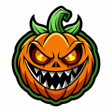Halloween Themed Vector Design of Cute Anime Ghost with Pumpkin, Cute cartoon Halloween ghost with pumpkins , Spooky Halloween Logo Design and Wallpaper with Pumpkin on Black Background