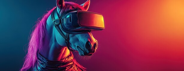 Canvas Print - Horse Wearing VR Headset