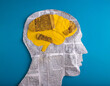 © Ranta Images - Human Brain in Newspaper Collage Style Symbolizing Learning, Imagination and Mental Capacity Suitable For Educational Concepts