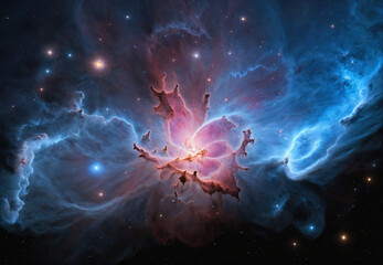 Wall Mural - colorful space nebula. giant interstellar cloud and stars scattered across the universe