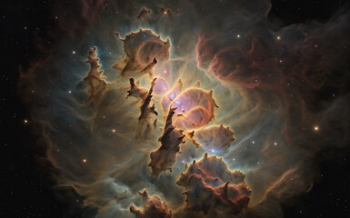 Wall Mural - space nebula. giant interstellar cloud and stars scattered across the universe