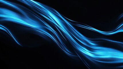 Wall Mural - abstract blue light wave on a dark background.