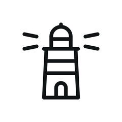 Poster - Lighthouse isolated icon, light house vector symbol with editable stroke