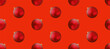 © Jaroslav Machacek - Seamless pattern with dark red glossy christmas balls on red background