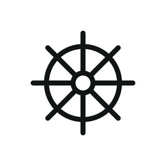 Poster - Ship wheel isolated icon, sea navigation vector symbol with editable stroke