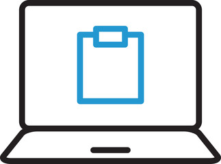 Laptop and Clipboard Icon