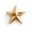 © JP STUDIO LAB - A five-pointed gold star with reflective metallic texture, elegant and modern, photorealistic style, isolated on white background