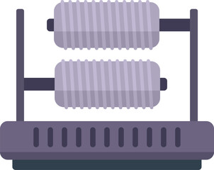Poster - this vector illustration showcases an industrial conveyor belt system, emphasizing the transportatio