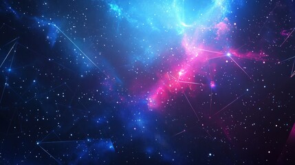 Wall Mural - Abstract cosmic background with nebulae and stars.