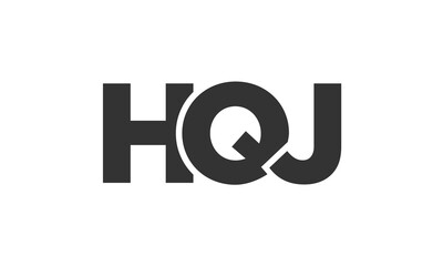 Poster - HQJ logo design template with strong and modern bold text. Initial based vector logotype featuring simple and minimal typography. Trendy company identity.