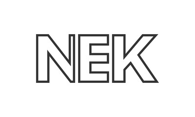 Poster - NEK logo design template with strong and modern bold text. Initial based vector logotype featuring simple and minimal typography. Trendy company identity.