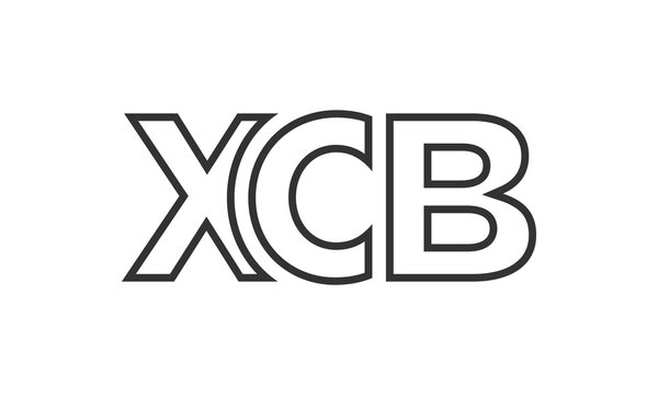 XCB logo design template with strong and modern bold text. Initial based vector logotype featuring simple and minimal typography. Trendy company identity.
