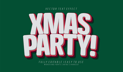 Poster - 3d editable christmas text effect graphic style template