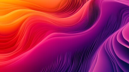 Wall Mural - Abstract background with flowing, colorful lines and a gradient of yellow, orange, red, and purple.