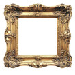 © Transparent-World - A beautiful gold antique frame with an empty Transparent background