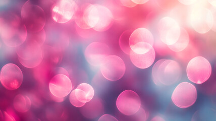 Poster - Colorful blurred bokeh background with shades of pink and blue creating a dreamy atmosphere