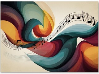 Colorful abstract design expressing the beauty of music