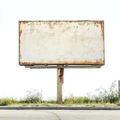 Canvas Print - Street billboard isolated on white background 