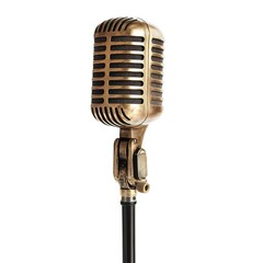 Poster - Retro style microphone isolated on white background 