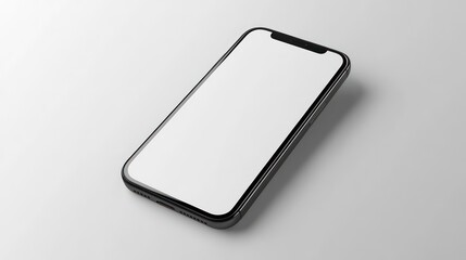Aufkleber - Black smartphone mockup with a blank white screen on a white background.
