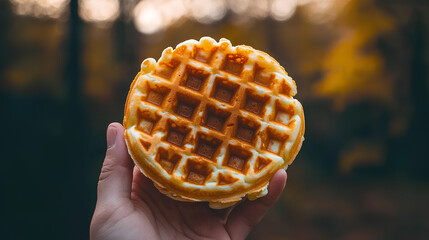 Waffle held in hand