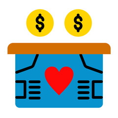 Sticker - Vector Design Charity Box Icon Style