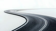 © suldev - Winding asphalt road isolated on white background