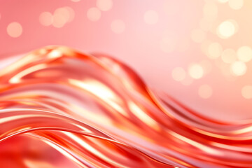Poster - This vibrant wallpaper showcases elegantly flowing red waves that evoke a sense of movement and energy, complemented by soft bokeh effects in the background, creating a dynamic atmosphere