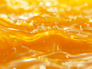 Close up bright orange juice texture for health and nature waves