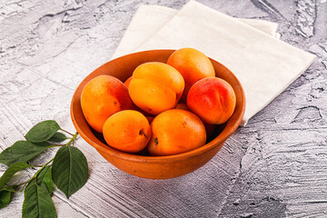 Sticker - Raw ripe sweet apricots heap