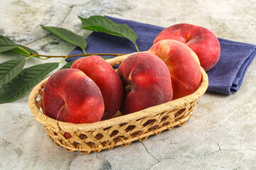 Wall Mural - Ripe sweet and juicy Flat peach