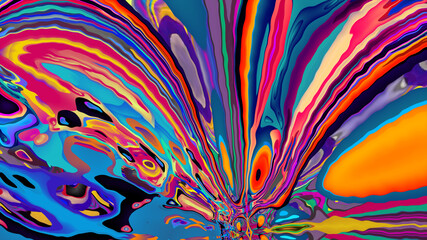 Colorful abstract psychedelic and fluid background for music