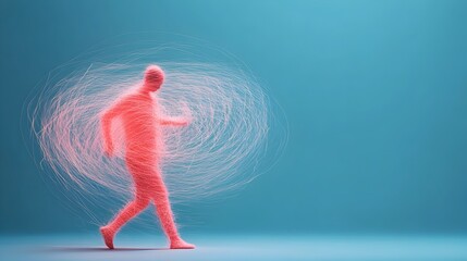 Fototapete - Captivating Dancer in Neon Hued Motion Symbolizing Fluid Imagination