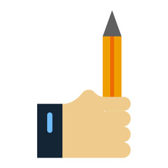 Poster - Hand And Pencil Icon Style