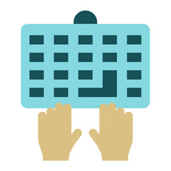 Poster - Typing on Keyboard Icon Style