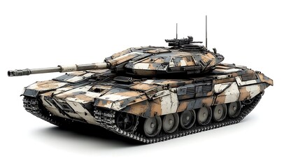 Wall Mural - Modern Military Tank with Camouflage